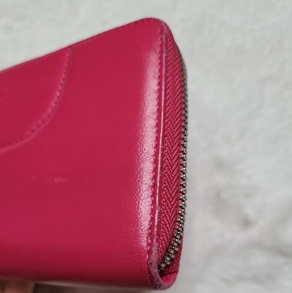 Longchamp Pink Leather Zip Around Wallet – Classic Organizer - Picture 6 of 16